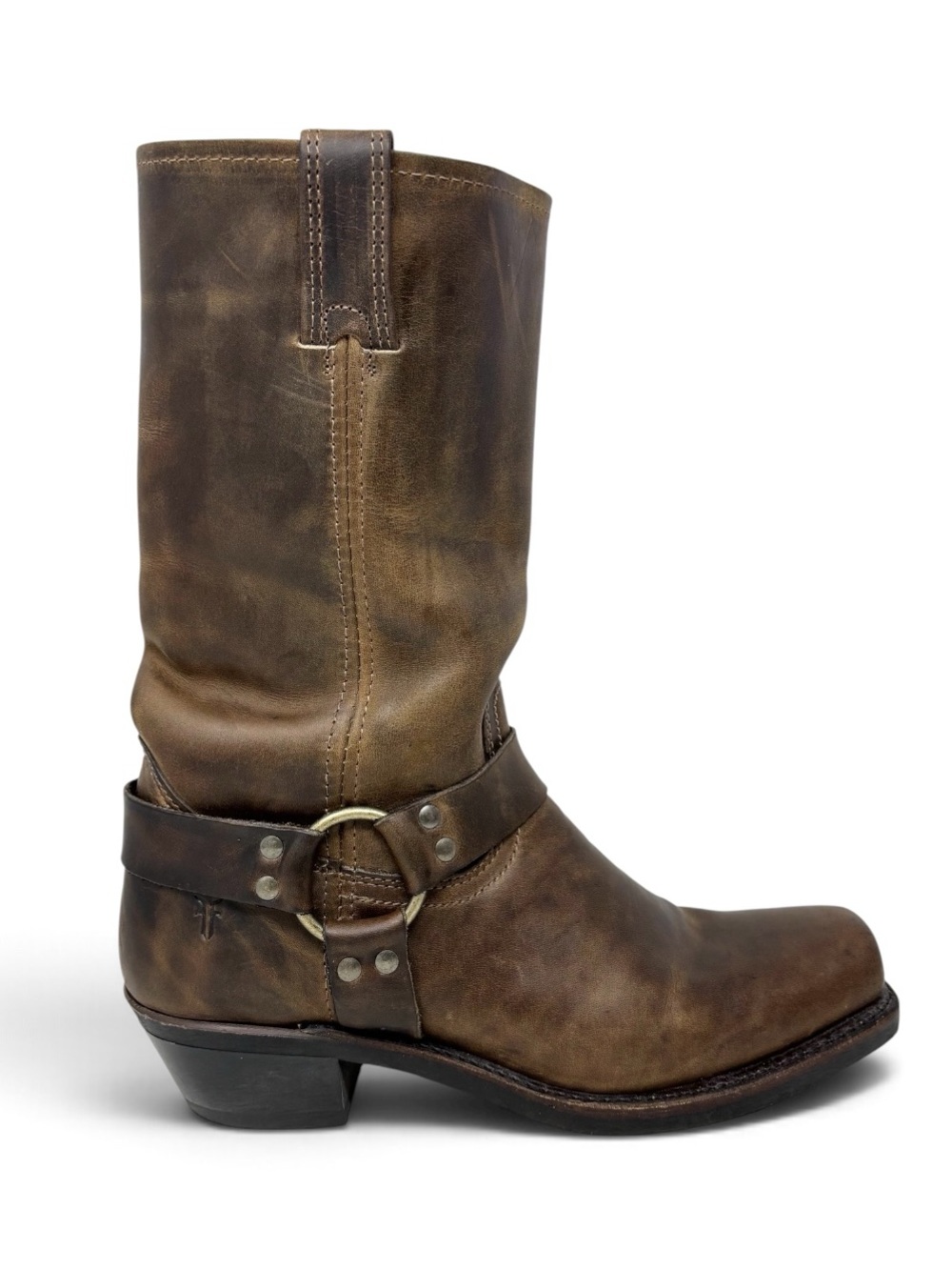Frye Harness 12R Boots Smoke Brown Leather Moto Boots Size 10